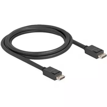 Delock - DisplayPort kábel - DisplayPort (M) uzamknutý na DisplayPort (M) uzamknutý - DisplayPort 2.1 - 1,8 m - Podporuje 16K 60 Hz (15 360 x 8640), až do 80 Gbps prenos dát