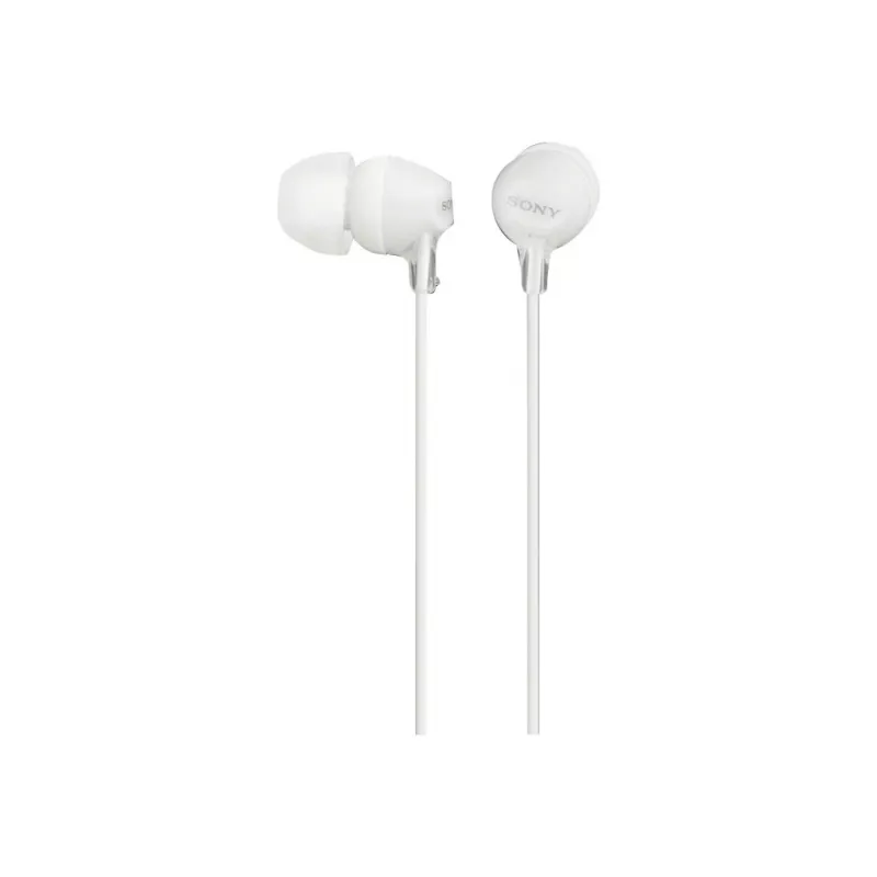Sony MDR-EX15LP, káblové, 8 - 22000 Hz, hudba, 3 g, slúchadlá, biele