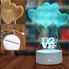 Nočná lampa Extralink HOME 3D optická ilúzia štyri srdcia USB nočná lampa