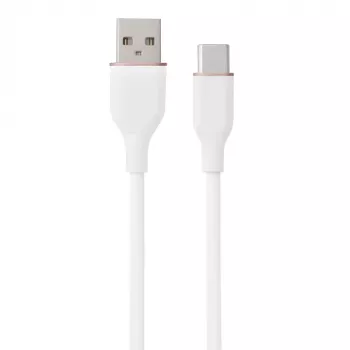 Silikónový kábel USB Type-A - Type-C (biela, 3 m)