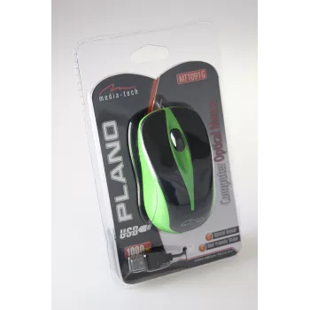 Káblová optická myš 800dpi čierna & zelená MT1091G