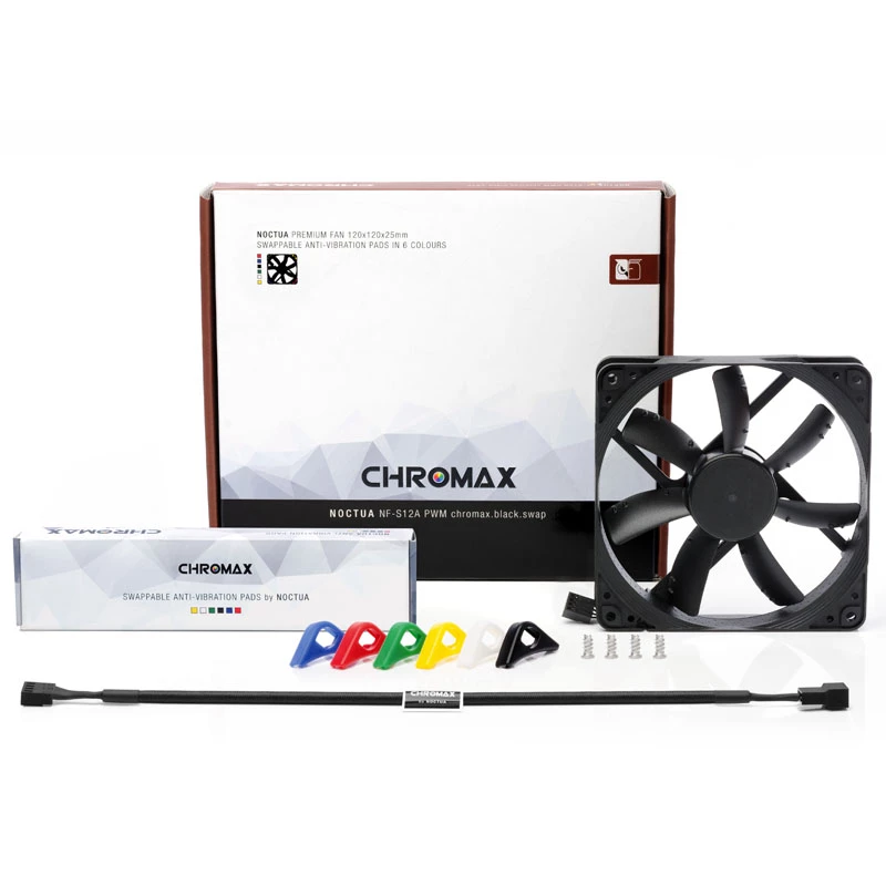 Noctua NF-S12A PWM chromax.black.swap 120mm ventilátor skrine