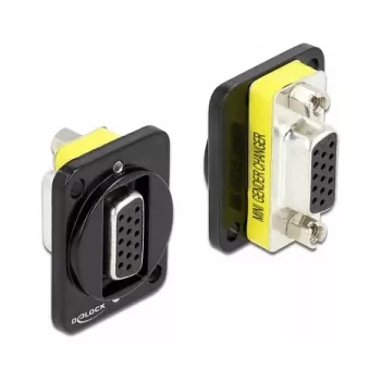 VGA adaptér DELOCK 86792 – 15-pin konektor samica na 15-pin konektor samica, čierny