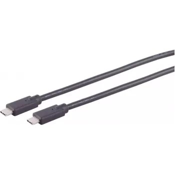 USB kábel S/CONN 13-28045 USB 2.0 3 m USB-C čierny