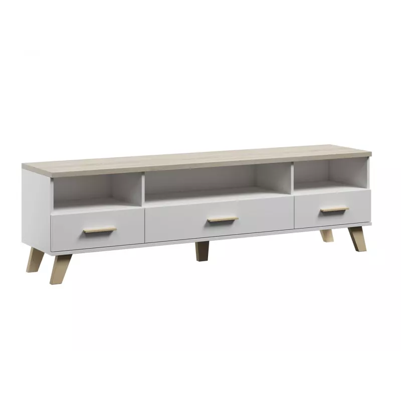 Cama RTV stojan LOTTA 180cm biely + sonoma dub