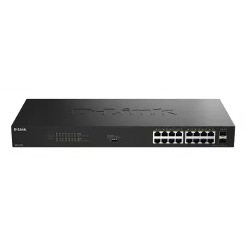 D-Link 18-port Gigabit Unmanaged PoE switch DGS-1018P/E — 16 x Gigabit RJ-45, PoE (IEEE 802.3af/at), 36 Gbit/s prepínacia kapacita