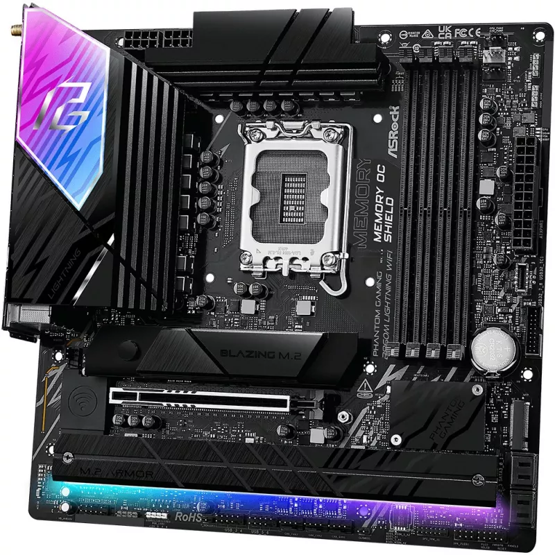 Základná doska ASRock B860M Lightning WiFi — Intel B860, LGA1851, microATX, DDR5, 4 DIMM, Wi‑Fi 6E, 2.5Gb LAN, Thunderbolt 4