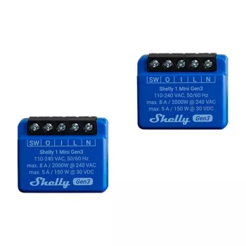 Smart vypínač Shelly 1 Mini Gen3 1P bezdrôtový 110-240V