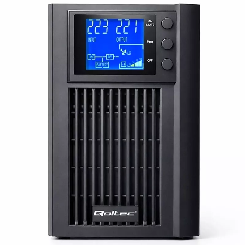 UPS QOLTEC Pure Sine Wave 1kVA 800W s AVR a LCD displejom