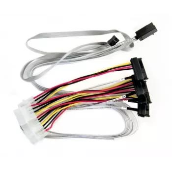 Microsemi Adaptec - interný SAS kábel - so sidebands - SAS 6Gbit/s - 4-Lane - 4x Mini SAS HD (SFF-8643) (M) na interné napájanie, 4-pin, in