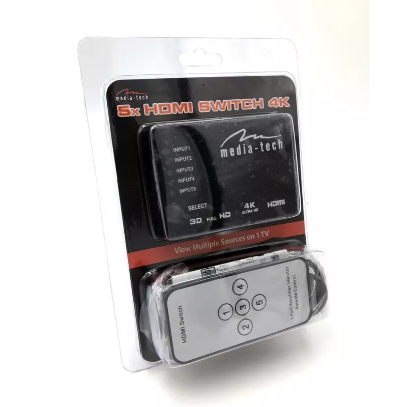 Media-Tech MT5207 Prepínač HDMI 5x, 4K
