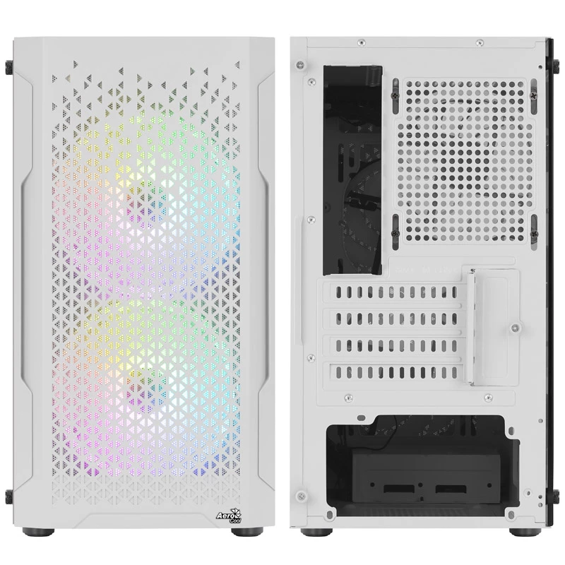 ATX AEROCOOL TRINITY MINI FRGB MICRO MINI TOWER SKRIŇA SO SKLENENÝM PANELOM (BIELA)