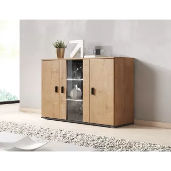 Cama komoda 120 cm SOHO S7 lefkas dub/čierna