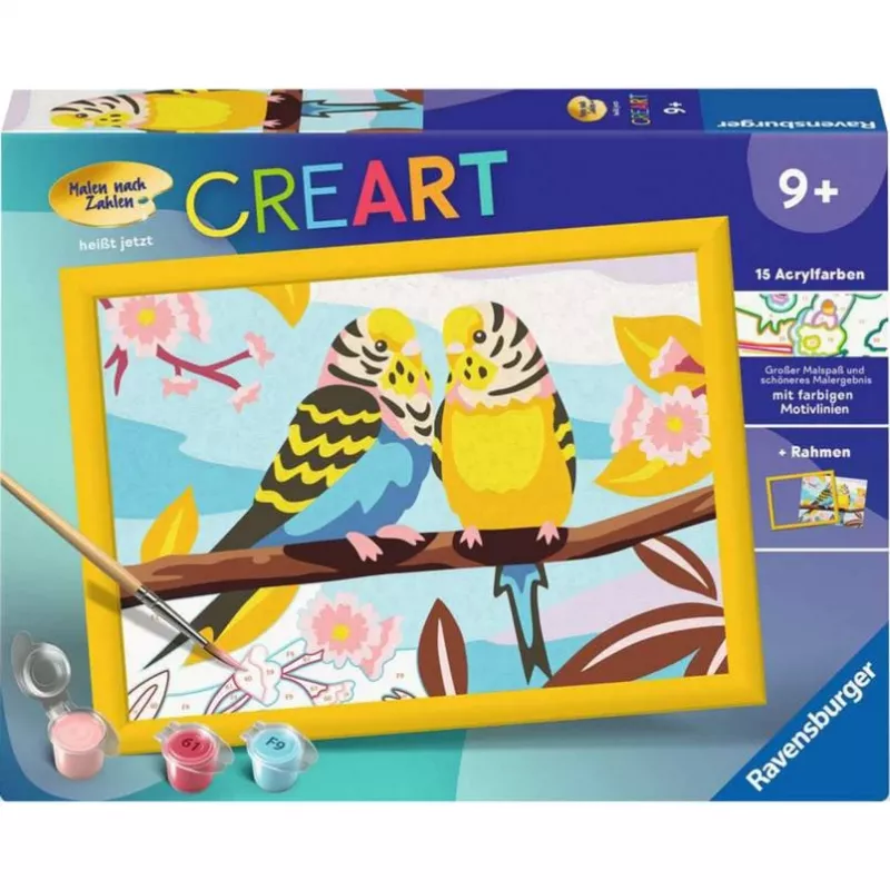 CreArt - farebné papagájiky, maľovanie