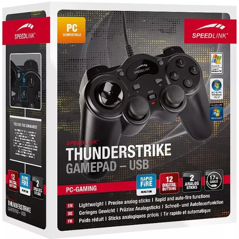 Speedlink THUNDERSTRIKE SL-6515-BK Gamepad pre PC, čierny