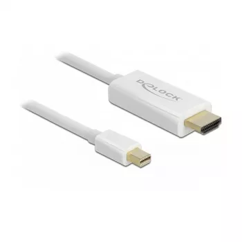 Video kábel adaptér DeLOCK 83707 Mini DisplayPort na HDMI 2m biely