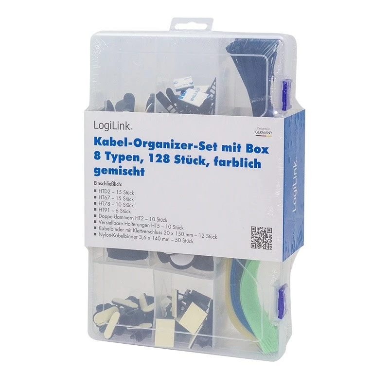 LogiLink sada organizérov káblov 128 kusov