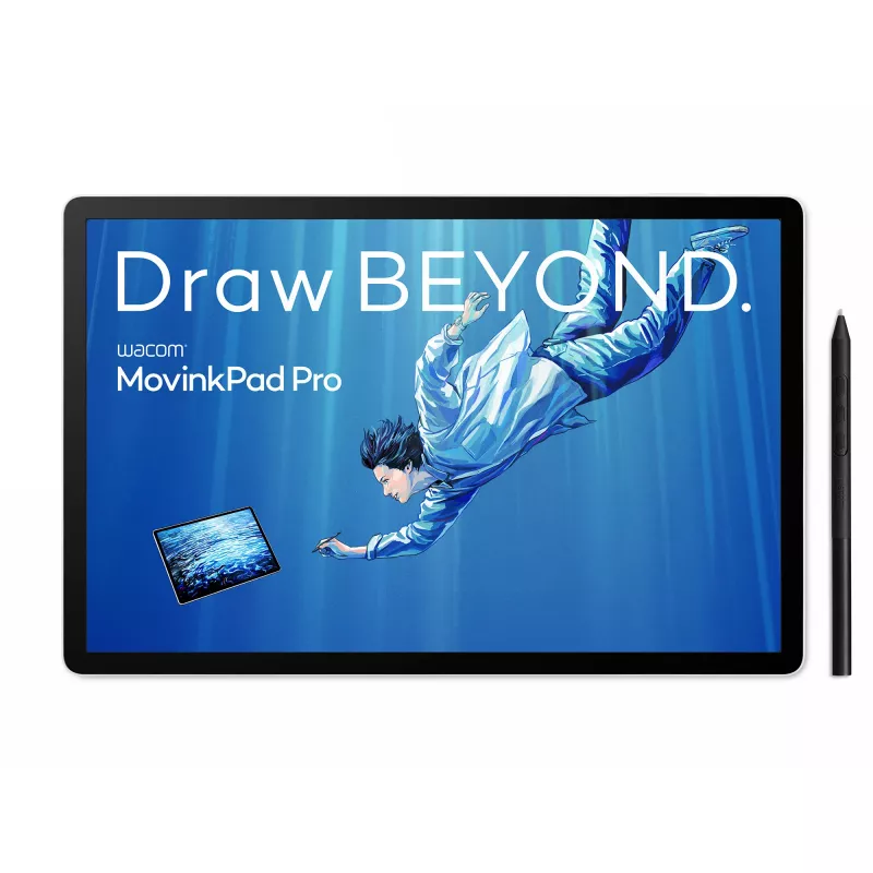 Wacom MovinkPad Pro 14, káblový a bezdrôtový, 5080 lpi, 302 x 189 mm, USB/Bluetooth, 1 cm, pero