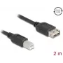 USB 2.0 kábel DELOCK 81531 — 2 m, USB B na USB A, čierny, pozlátené kontakty