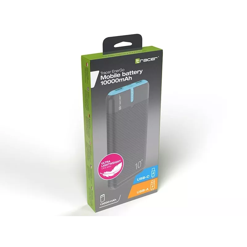 PowerBank EnerGo 10000mAh sivá-modrá