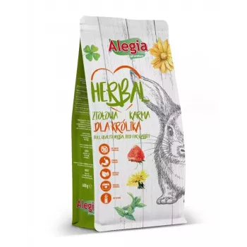 Suché krmivo pre králiky Alegia ALEGIA 600 g — kompletné krmivo pre dospelé králiky, ovocná príchuť, bez obilnín, bez lepku a sóje