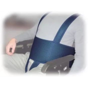 Stabilizačný pás k invalidnému vozíku Aston Secubac IV 681022 — textilný, nastaviteľný na suchý zips, dĺžka 150 cm, šírka 20 cm, modrý