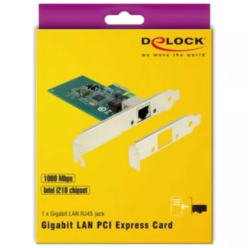 DeLock PCI Express karta > 1 x Gigabit LAN - sieťový adaptér - PCIe 2.1 Low-Profile - Gigabit Ethernet
