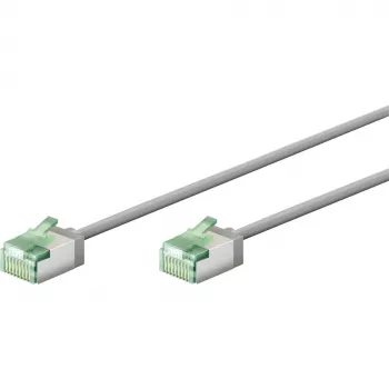 Goobay ultra-flexibilný CAT 8.1 patch kábel štíhly U/FTP sivý - extra krátky konektor 99,9% (74349)