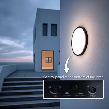 LED lampa s PIR senzorom MACLEAN MCE525 B – vonkajšie nástenné svietidlo, LED s pohybovým senzorom