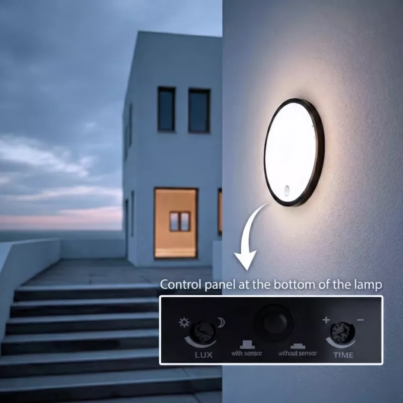 LED lampa s PIR senzorom MACLEAN MCE525 B – vonkajšie nástenné svietidlo, LED s pohybovým senzorom