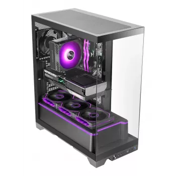 TACENS Mars Gaming MCPRISMA Midi-Tower PC skriňa, čierna, tvrdené sklo, podporuje ATX/Micro-ATX/Mini-ITX, 2x 3,5-palcové + 2x 2,5-palcové pozície