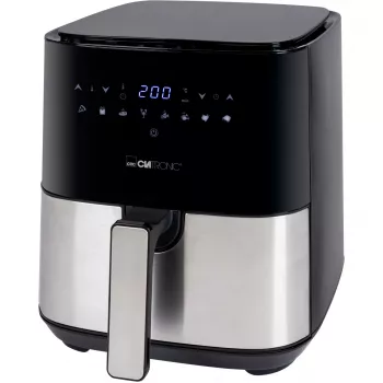 Clatronic FR 3782 H, teplovzdušná fritéza, 5 l, 80 °C, 200 °C, jednotlivé snímky, čierna, nerez