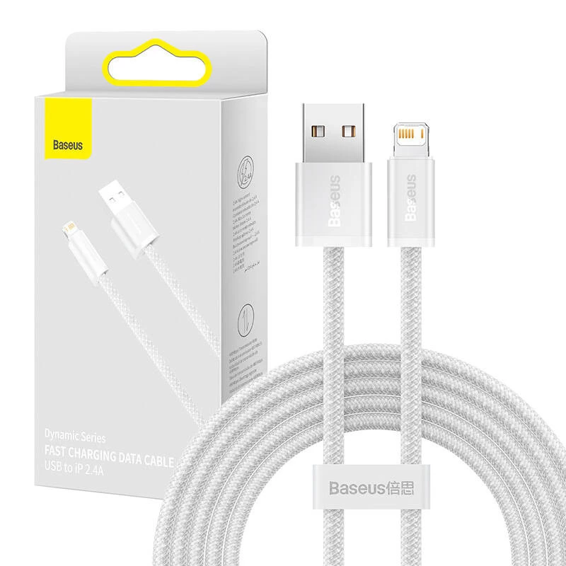 Kábel Baseus Dynamic USB na Lightning, 2,4A, 2m (biela)