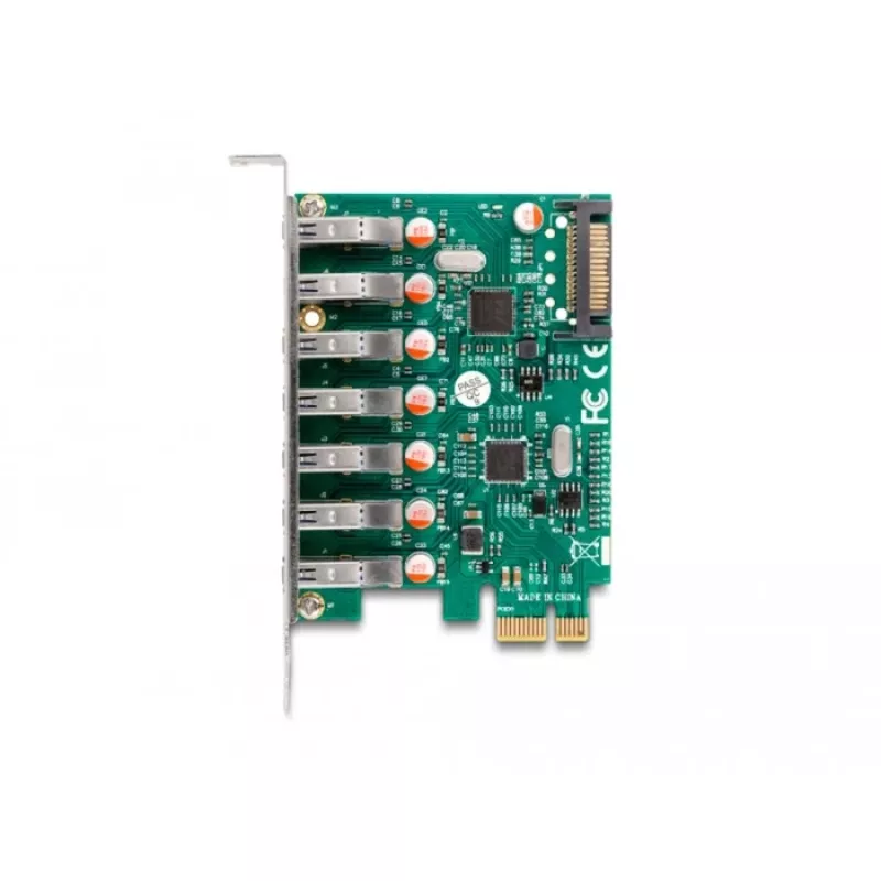 DeLOCK PCI Express x1 karta na 7 x externé USB 5 Gbit/s Type-A konektor samica