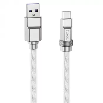 Silikónový kábel HOCO Type-A - Type-C, 100 W, transparentný, 1 m