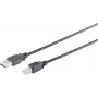 USB kábel S/CONN 13-23045 USB 2.0 3 m USB A USB B čierny