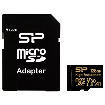 SILICON POWER MICROSDXC HIGH ENDURANCE 128GB V30 + ADAPTÉR
