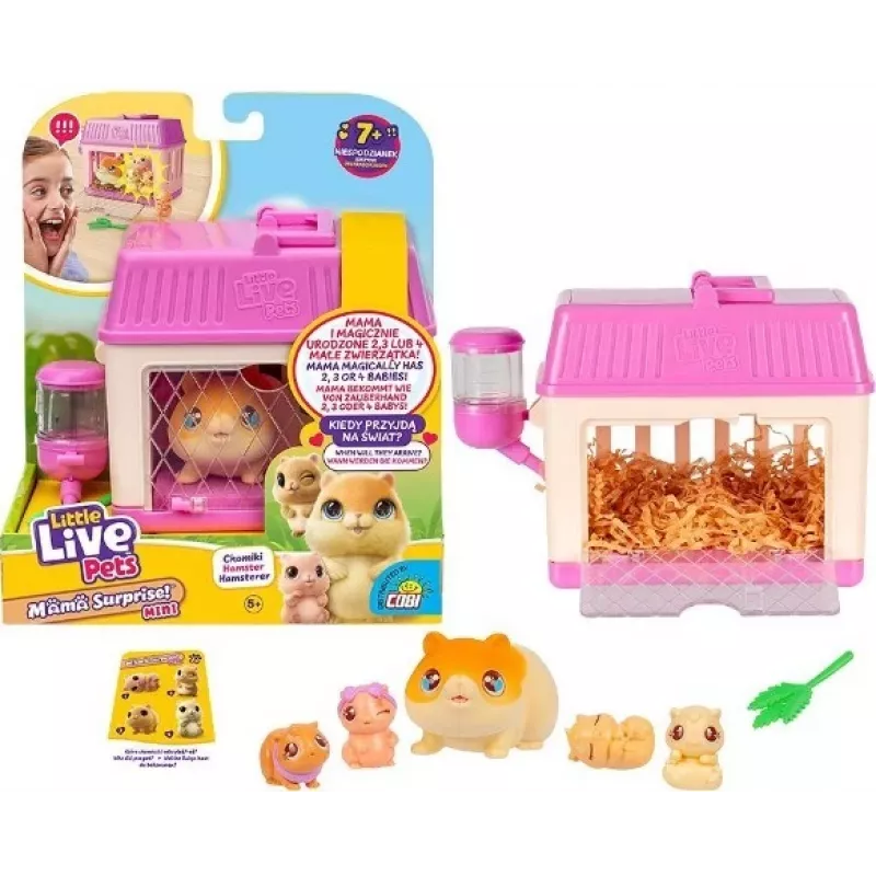 Interaktívna hračka Cobi Little Live Pets Mama Surprise Mini Hamster MO-26626, malá zberateľská figúrka