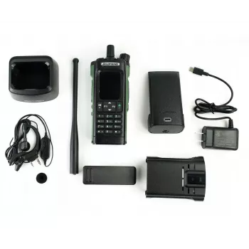 Ručná vysielačka Baofeng DM-32E — VHF 144–146 MHz, UHF 430–440 MHz, AIRBAND RX 108–136 MHz, 2200 mAh, DMR/FM, GPS+APRS