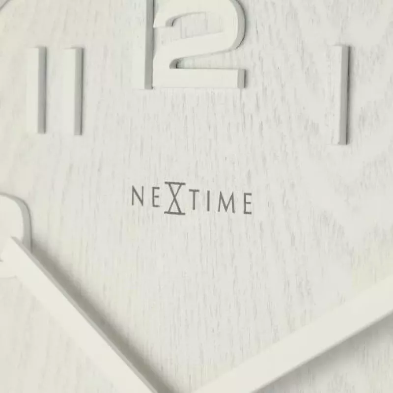 NeXtime 3096WI - nástenné hodiny - quartzové hodiny - okrúhle - biela - drevo - drevo