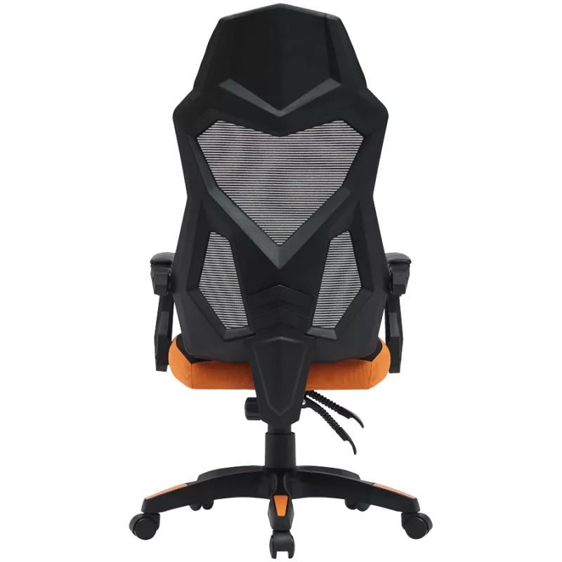 Herná stolička CANYON Wave MCH02 — mesh operadlo, ergonomický dizajn, čierna/oranžová
