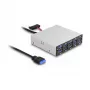 DeLOCK 64208 USB pin-header hub 19 pin 5000 Mbit/s čierny sivý