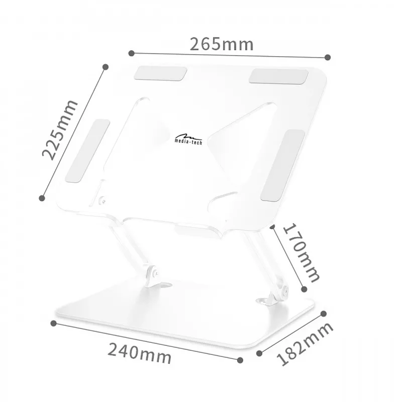 MEDIA-TECH stojan na notebook – stojan na notebook MT2661W (biela)