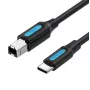 Kábel USB-C na USB 2.0 Type-B Vention CQUBH – 2 m, čierny, 480 Mbit/s, 2 A
