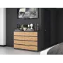 Komoda Top e shop M8 140 ANT/ART — 8 zásuviek, antracit/dub, 1380×400×970 mm, drevotrieska