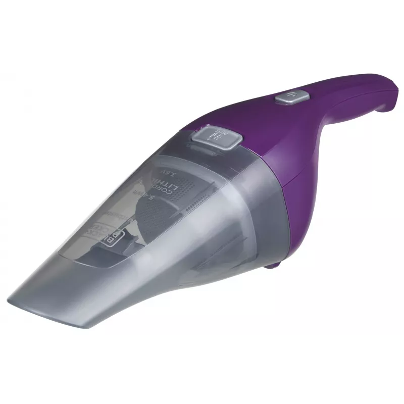 Ručný vysávač Black & Decker NVC115W sivý, fialový bez vrecka