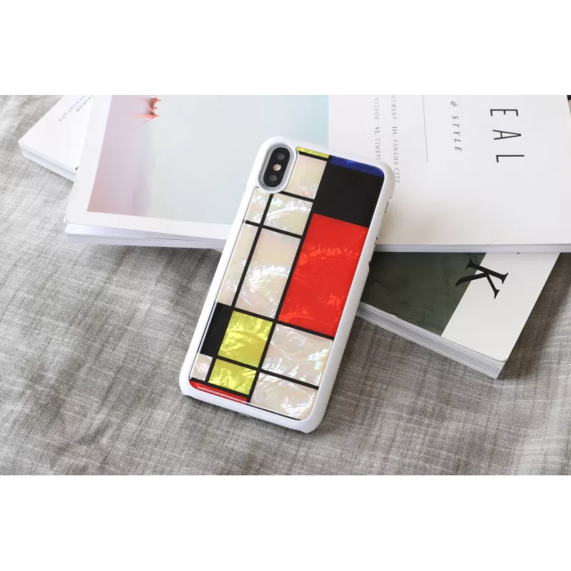 iKins Mondrian puzdro pre iPhone XS/X, biele, K1624H