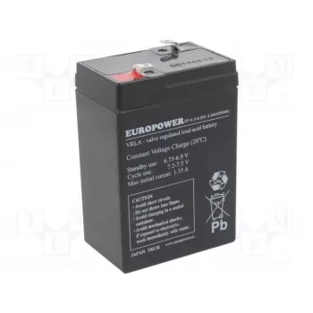Olovená batéria europower EP4.5-6 6V 4,5Ah