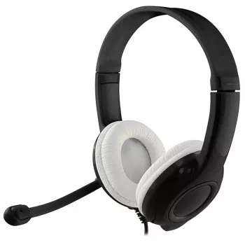 Slúchadlá MEDIA-TECH MT3573 káblové binaurálne skladacie s mikrofónom na ramene, 1,9 m kábel, USB, čierna