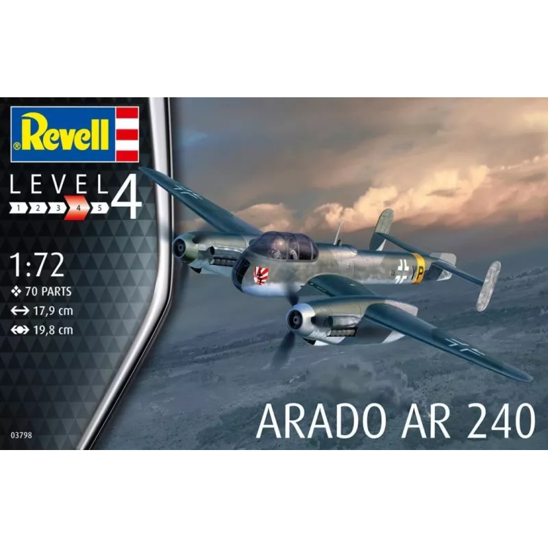 Plastový modelársky set REVELL Arado AR-240 mierka 1:72 — model lietadla na zostavenie